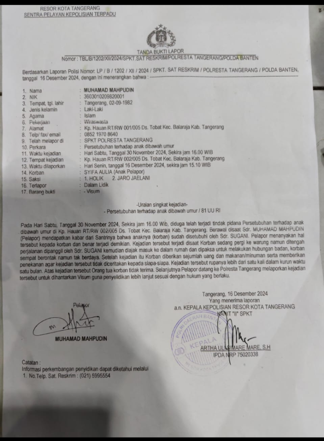 
					Perbuatan bejat seorang laki-laki diduga  melakukan pencabulan,Terhadap Anak Di Bawah Umur