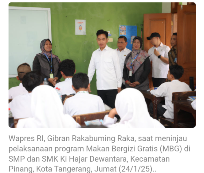 
					Wapres RI dan Pj Gubernur Banten Tinjau Pelaksanaan Program Makan Bergizi Gratis di Kota Tangerang