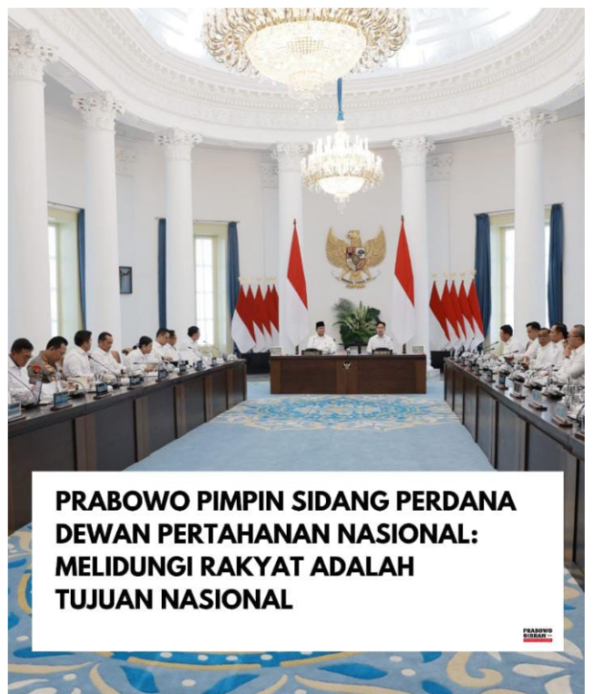 
					Pimpin Sidang Perdana DPN, Presiden Prabowo Tegaskan Pertahanan sebagai Fondasi Utama Negara