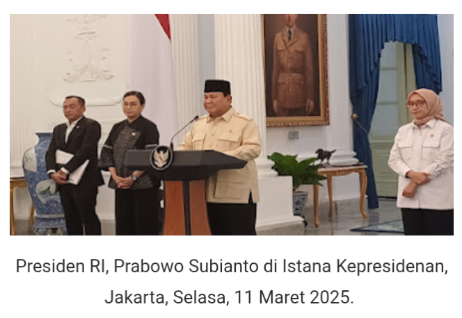 
					Prabowo Umumkan THR ASN, TNI, Polri Cair Mulai Senin 17 Maret 2025
