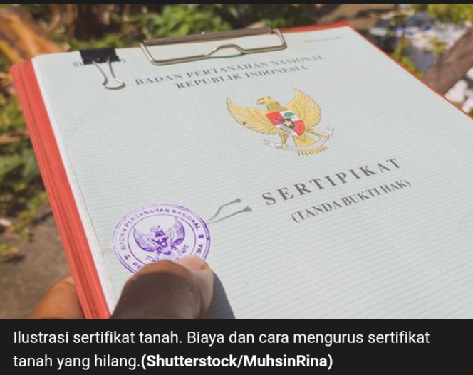 
					Pengumuman Berita Kehilangan Sertifikat Tanah Hak Milik DRS. SUKRISMAN