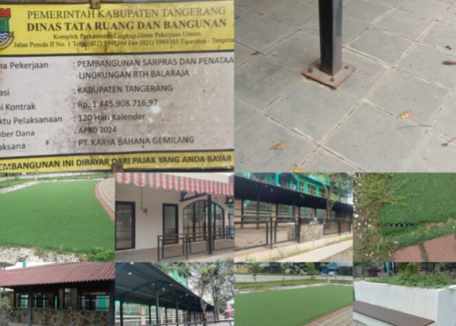 
					Kolase foto RTH Balaraja Bukan Proyek Mangkrak, Ini Adalah Kejahatan Sistemik Yang Dibiarkan. (Foto: Mantv7.id)