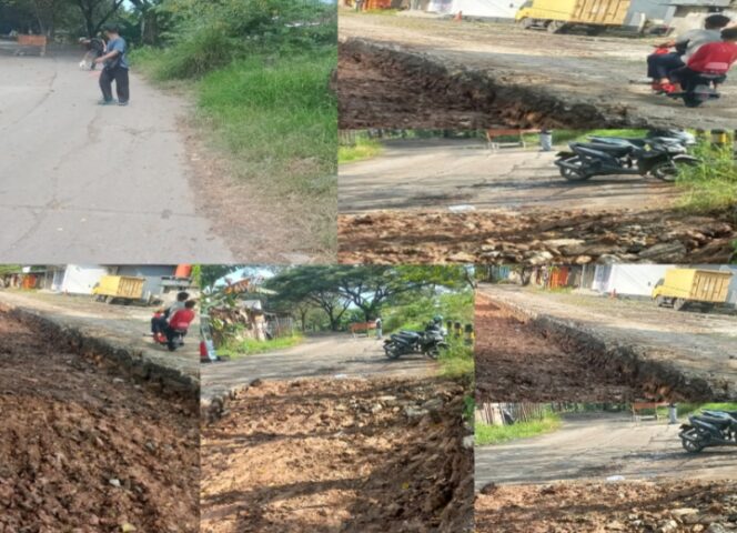 
					Kolase foto kondisi proyek lanjutan rekonstruksi Jalan Irigasi Tobat-Balaraja yang berlokasi di Kampung Tegal Murni RT 03 RW 03, Kelurahan Balaraja, Kecamatan Balaraja. (Foto: MANtv7.id)