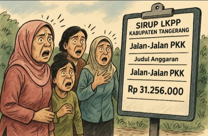 
					Gambar ilustrasi ibu-ibu melihat informasi SIRUP LKPP. (Foto: Mantv7.id)
