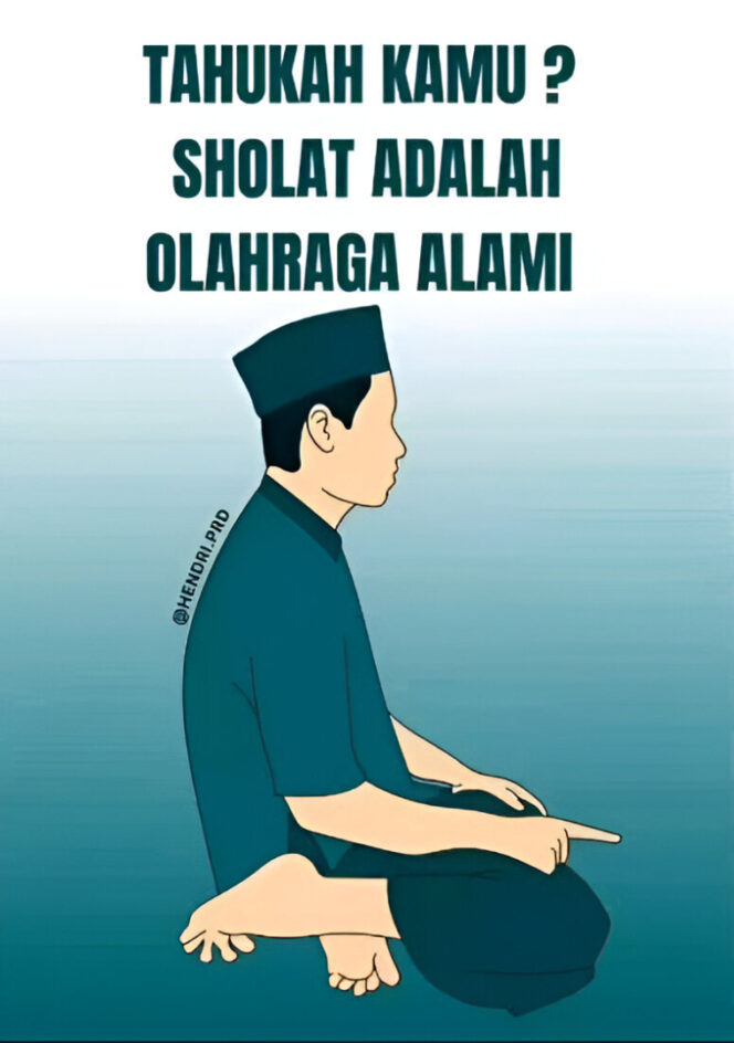 
					Foto gambar menjelaskan bahwa sholat bukan hanya ritual spiritual, melainkan juga aktivitas fisik yang terstruktur. Rangkaian gerakan dari takbir, rukuk, sujud hingga duduk di antara dua sujud membentuk pola peregangan dan relaksasi yang alami. (Foto: IST. Mantv7.id)
