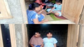 Kolase foto korban bersama keluarganya yang sekarang tinggal di kontrakan untuk mengasingkan diri. (Foto: IST. Mantv7.id)