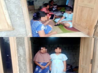 Kolase foto korban bersama keluarganya yang sekarang tinggal di kontrakan untuk mengasingkan diri. (Foto: IST. Mantv7.id)