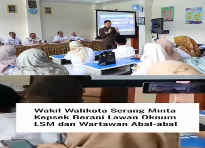
					Foto dalam forum pembinaan kepala sekolah SD yang digelar tertutup oleh Dinas Pendidikan dan Kebudayaan Kota Serang pada 4 Juni 2025. (Foto: IST. Mantv7.id)