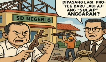 Ilustrasi gambar menjelaskan rangka bekas di pakai ke bangunan baru.  (Foto: Mantv7.id)
