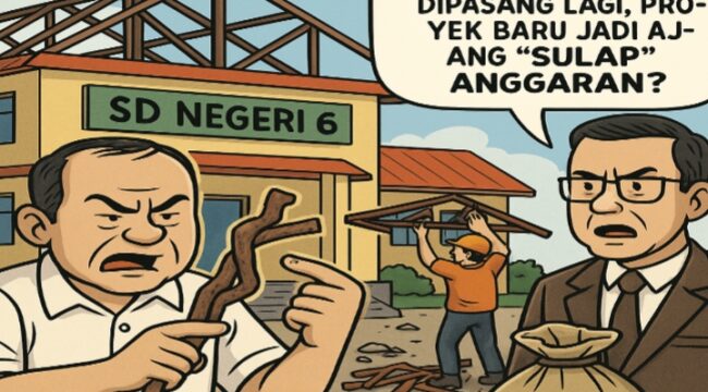 Ilustrasi gambar menjelaskan rangka bekas di pakai ke bangunan baru.  (Foto: Mantv7.id)
