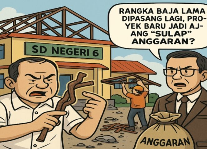 
					Ilustrasi gambar menjelaskan rangka bekas di pakai ke bangunan baru.  (Foto: Mantv7.id)