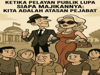 Ilustrasi suasana pejabat lupa tampil glamor didepan masyarakat. (Foto: IST. Mantv7.id)