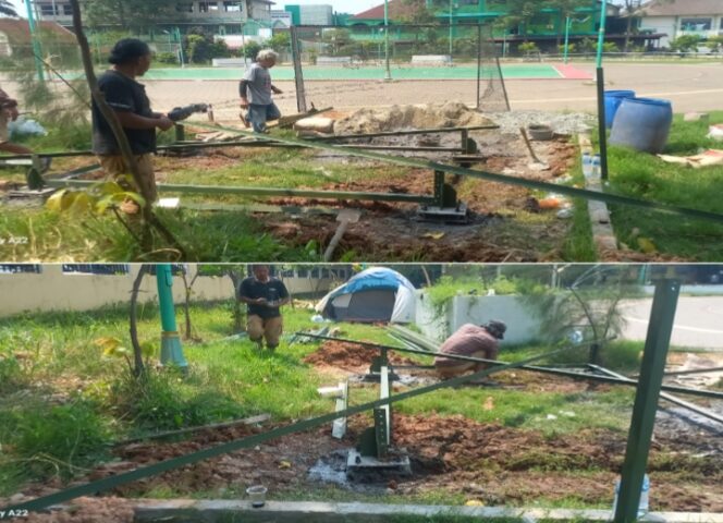 
					Kolase foto proyek pembangunan sarana climbing di kawasan Ruang Terbuka Hijau (RTH) Balaraja ini benar-benar bikin geleng-geleng kepala. Tidak ada papan proyek, pengawasan nihil, K3 diabaikan, dan pekerja lapangan bahkan mengaku tak tahu siapa penanggung jawabnya. (Foto: Mantv7.id)