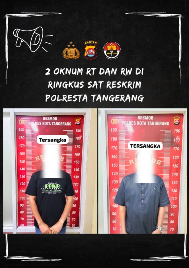 
					Foto 2 oknum RT dan RW diringkus Sat Reskrim Polresta Tangerang 