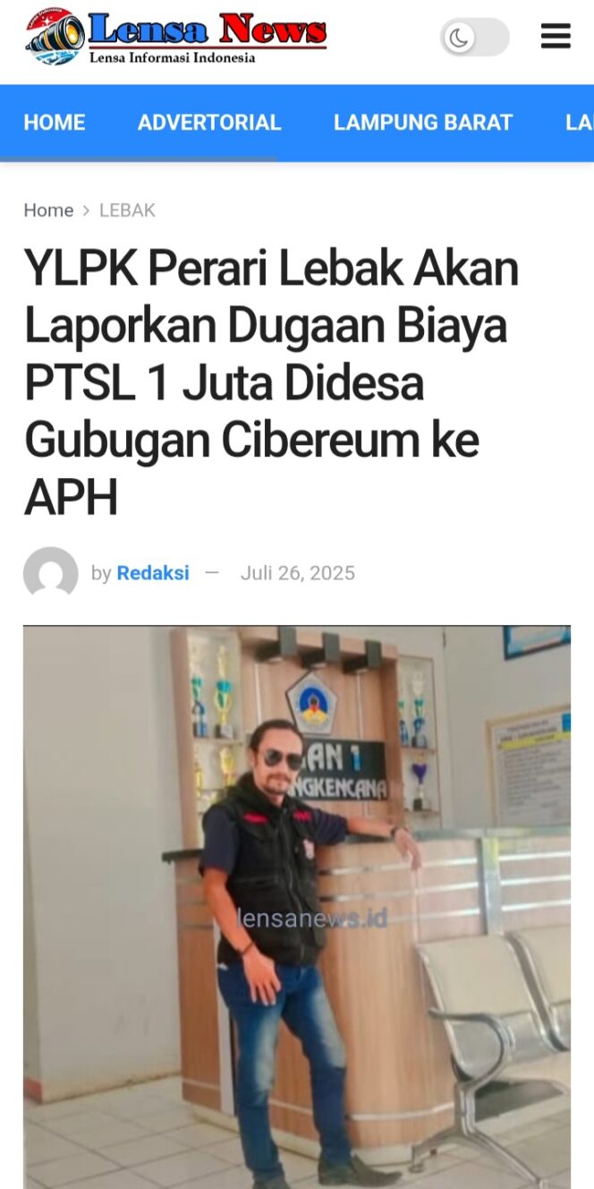 
					Foto Ade Cobra Ketua YLKP Perari DPC Lebak dalam tampilan ]. (Foto: Mantv7.id)