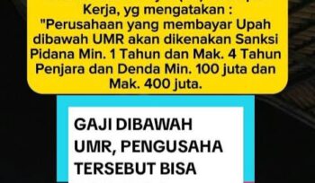 Foto gambar aturan tentang perusahaan yang membayar upah di bawah Upah Minimum (UMR) bisa dipidana. Sanksi pidana bagi pengusaha yang melanggar ketentuan ini diatur dalam Undang-Undang Nomor 6 Tahun 2023 (UU Cipta Kerja) dan Undang-Undang Nomor 13 Tahun 2003 tentang Ketenagakerjaan, khususnya Pasal 185 ayat (1) yang telah diubah oleh UU Cipta Kerja. (Foto:: Mantv7.id)