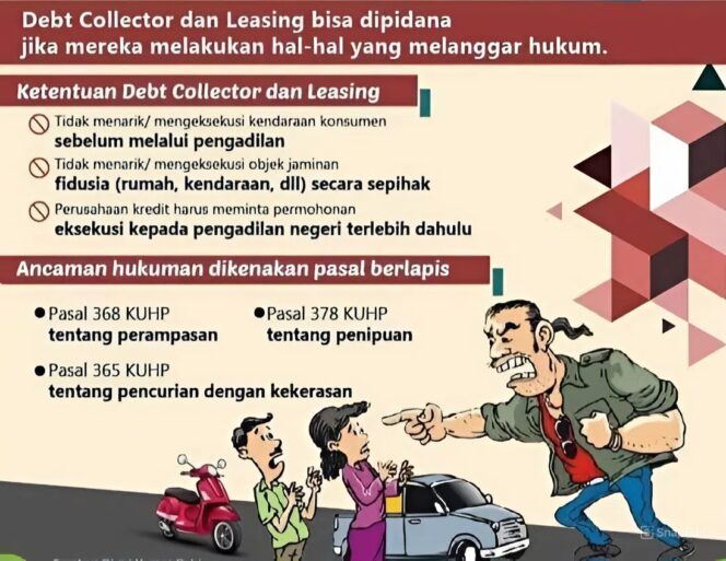 
					Gambar keterangan dengan penjeasan bahwa pihak Lissing atau Finance dan Debt Collector tidak bisa untuk menarik unit kendaraan, bila Fidusianya tidak dibuatkan Akta Notaris dan didaftarkan ke Kemankumham. (Foto: IST. Mantv7 id)